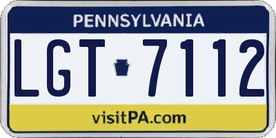 PA license plate LGT7112