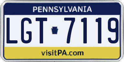 PA license plate LGT7119