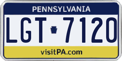 PA license plate LGT7120