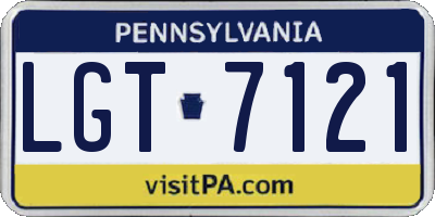 PA license plate LGT7121