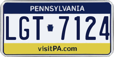 PA license plate LGT7124