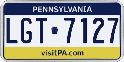 PA license plate LGT7127