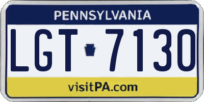 PA license plate LGT7130
