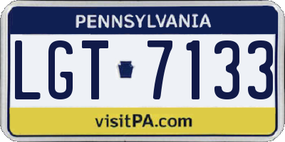 PA license plate LGT7133