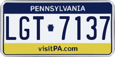 PA license plate LGT7137