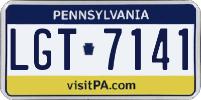 PA license plate LGT7141