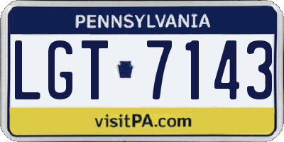 PA license plate LGT7143