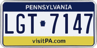 PA license plate LGT7147