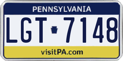 PA license plate LGT7148