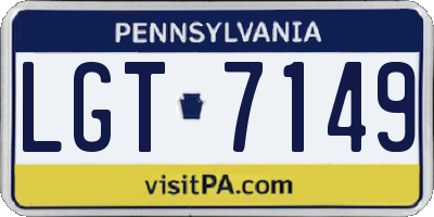 PA license plate LGT7149