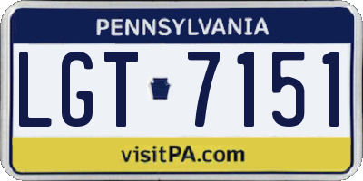 PA license plate LGT7151