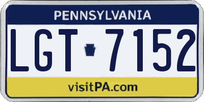 PA license plate LGT7152
