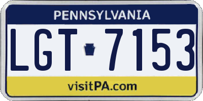 PA license plate LGT7153