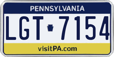 PA license plate LGT7154