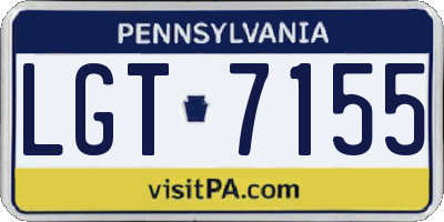 PA license plate LGT7155