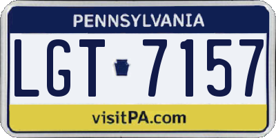 PA license plate LGT7157