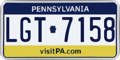 PA license plate LGT7158