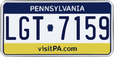 PA license plate LGT7159