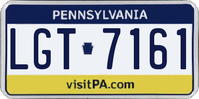 PA license plate LGT7161