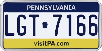 PA license plate LGT7166