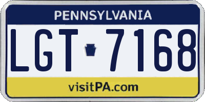 PA license plate LGT7168