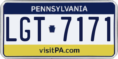 PA license plate LGT7171