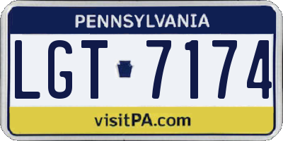 PA license plate LGT7174