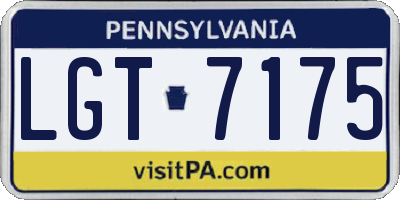 PA license plate LGT7175