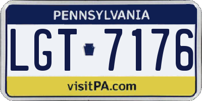 PA license plate LGT7176