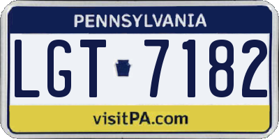 PA license plate LGT7182