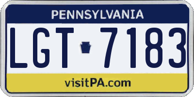 PA license plate LGT7183