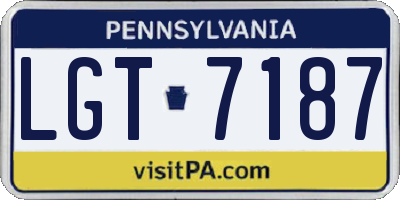 PA license plate LGT7187
