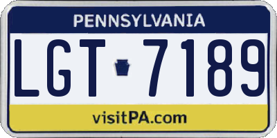 PA license plate LGT7189