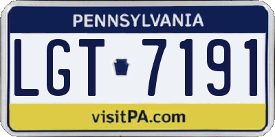 PA license plate LGT7191