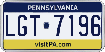 PA license plate LGT7196