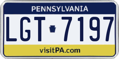 PA license plate LGT7197
