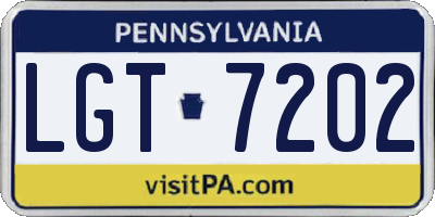 PA license plate LGT7202