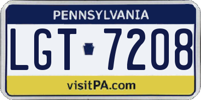 PA license plate LGT7208