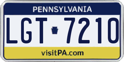 PA license plate LGT7210