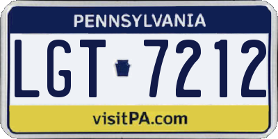 PA license plate LGT7212