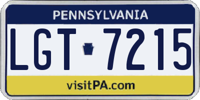 PA license plate LGT7215