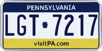 PA license plate LGT7217