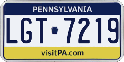 PA license plate LGT7219