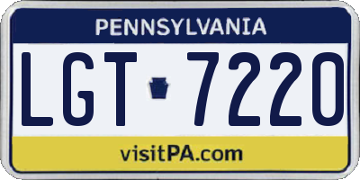 PA license plate LGT7220