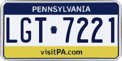 PA license plate LGT7221