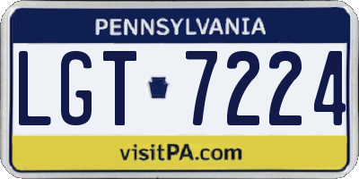 PA license plate LGT7224
