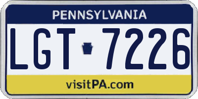 PA license plate LGT7226