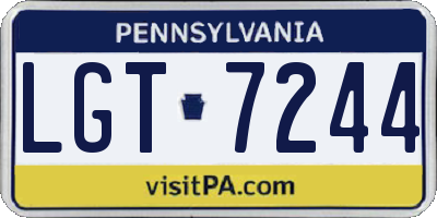 PA license plate LGT7244
