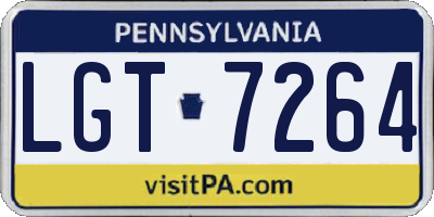 PA license plate LGT7264