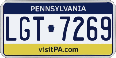 PA license plate LGT7269